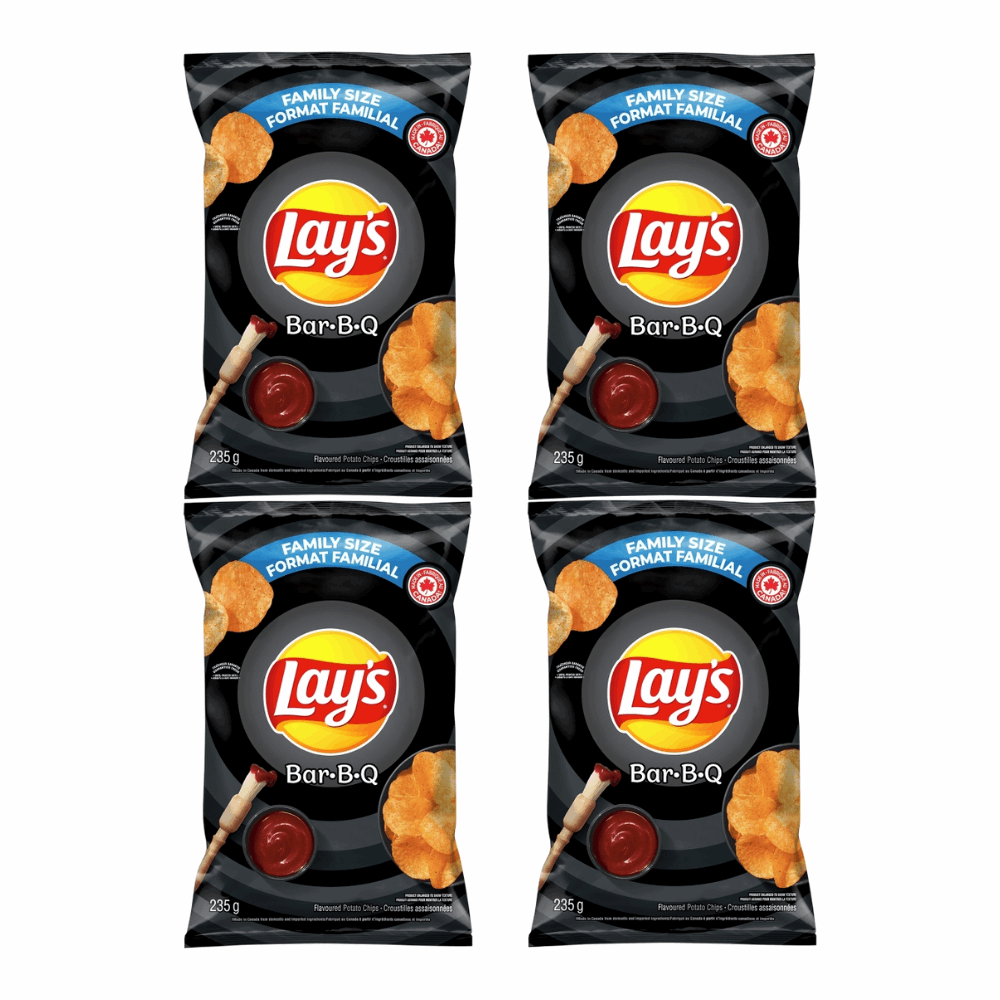 Lay's BBQ Potato Chips | Classic Smoky Flavor | Crispy Snack | 235g Party Size Bag
