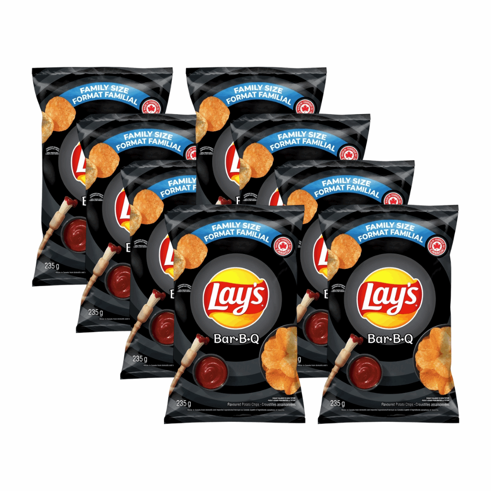Lay's BBQ Potato Chips | Classic Smoky Flavor | Crispy Snack | 235g Party Size Bag