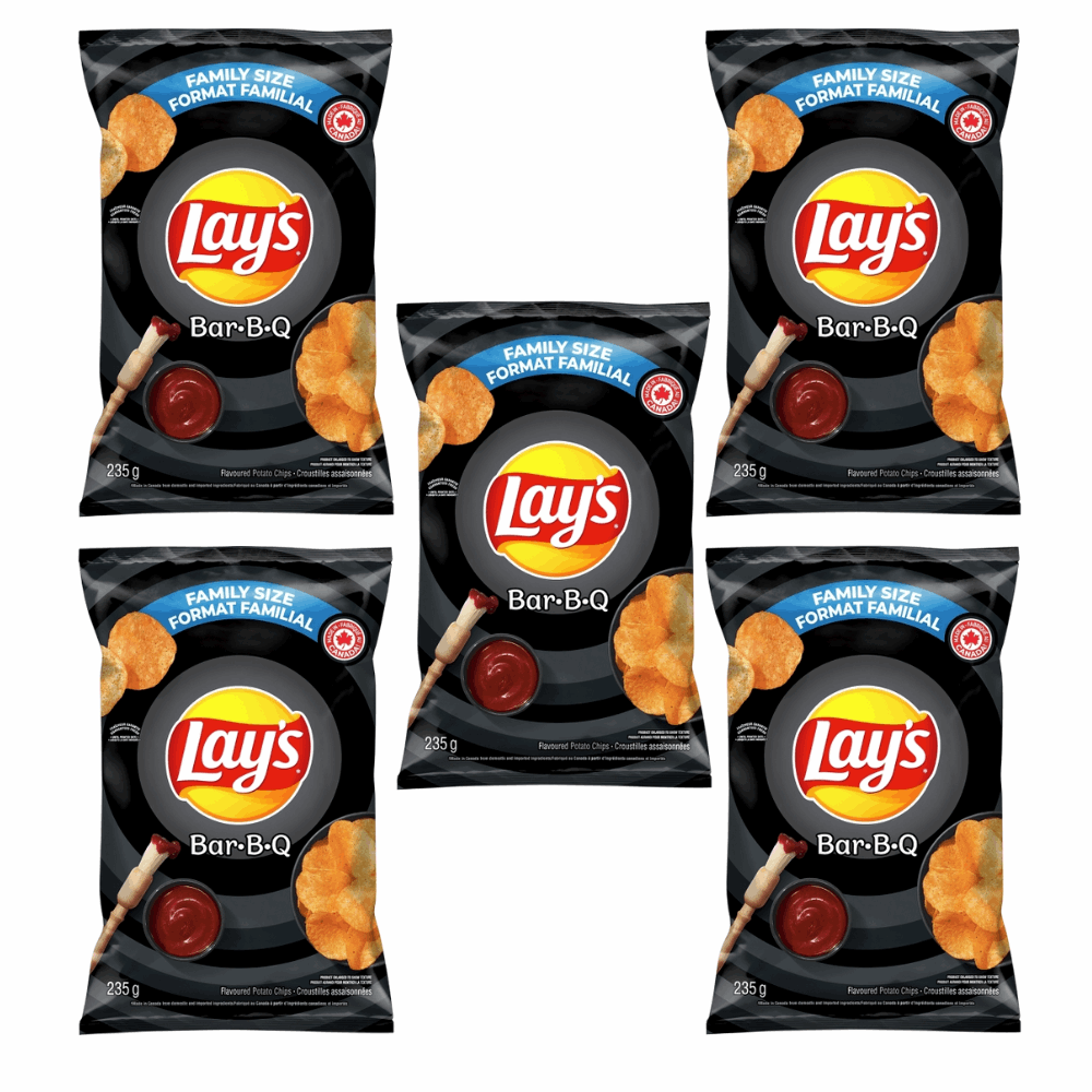 Lay's BBQ Potato Chips | Classic Smoky Flavor | Crispy Snack | 235g Party Size Bag