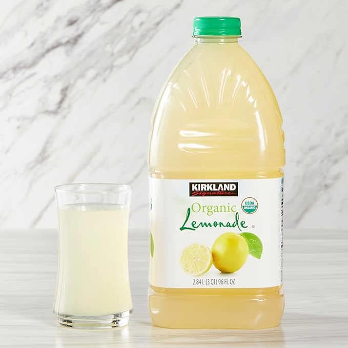 Kirkland Signature Organic Lemonade (2 Pack, 96 fl oz Bottles Ea) - Refreshing, USDA Organic, 18% Juice
