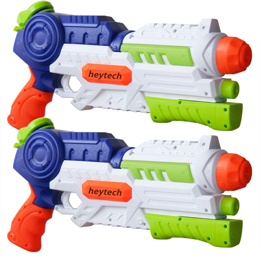 Heytech Super Water Gun 2-Pack (Green) | 1200cc High Capacity Blasters | 32ft Long Range Soakers