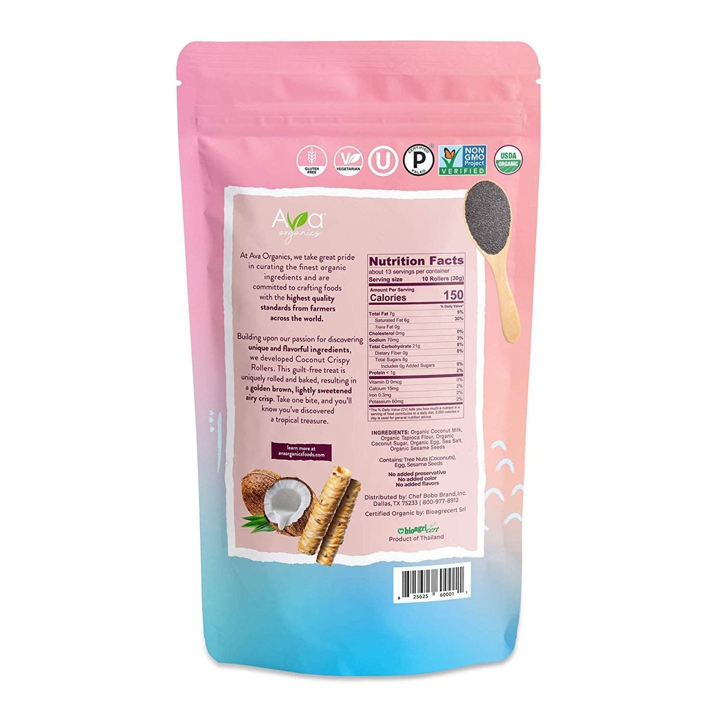 Ava Organics Coconut Crispy Rollers: (14.1 oz)