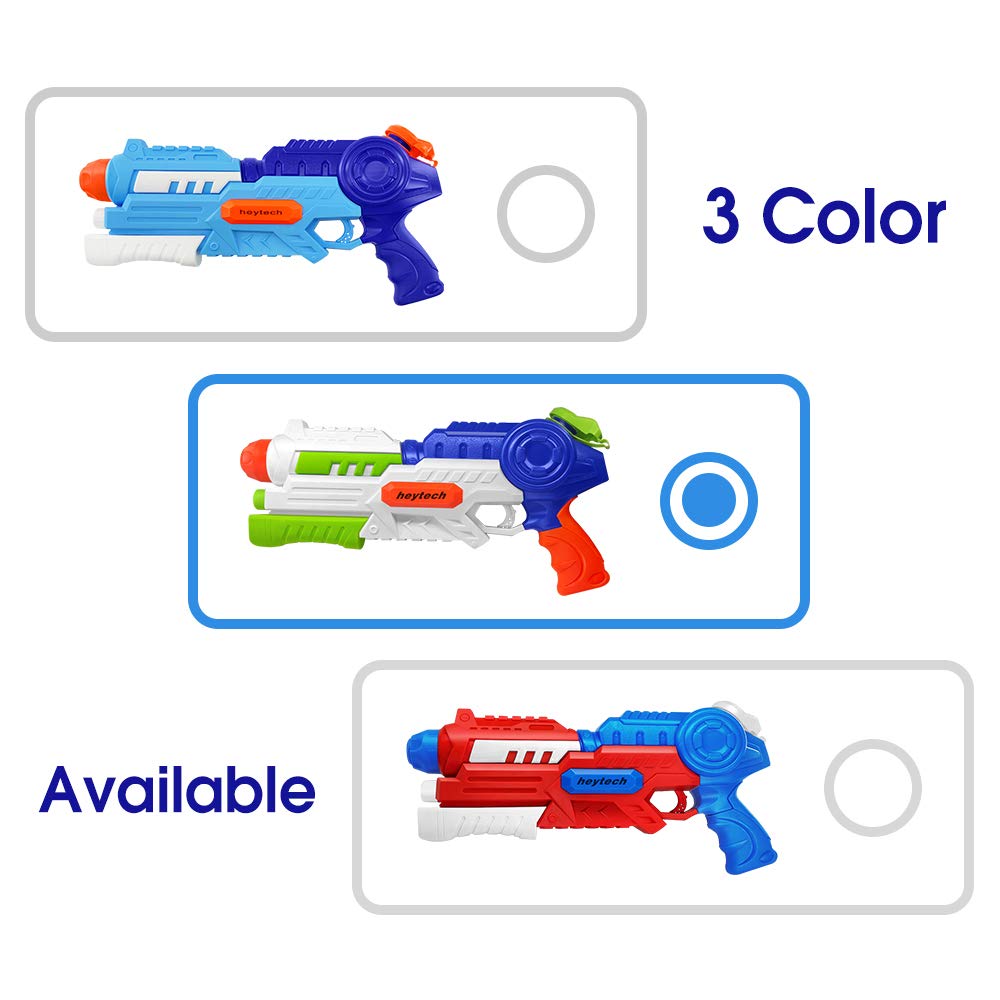 Heytech Super Water Gun 2-Pack (Green) | 1200cc High Capacity Blasters | 32ft Long Range Soakers