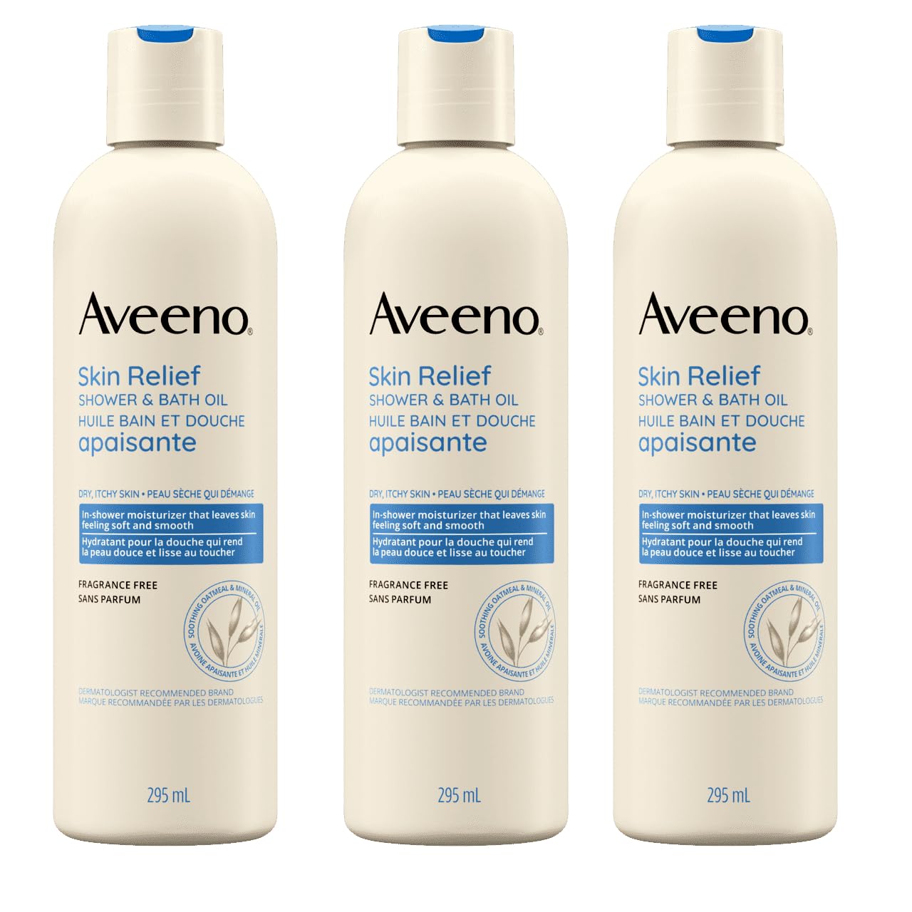 Aveeno Skin Relief Shower & Bath Oil - (10 fl oz, 3 Pack)