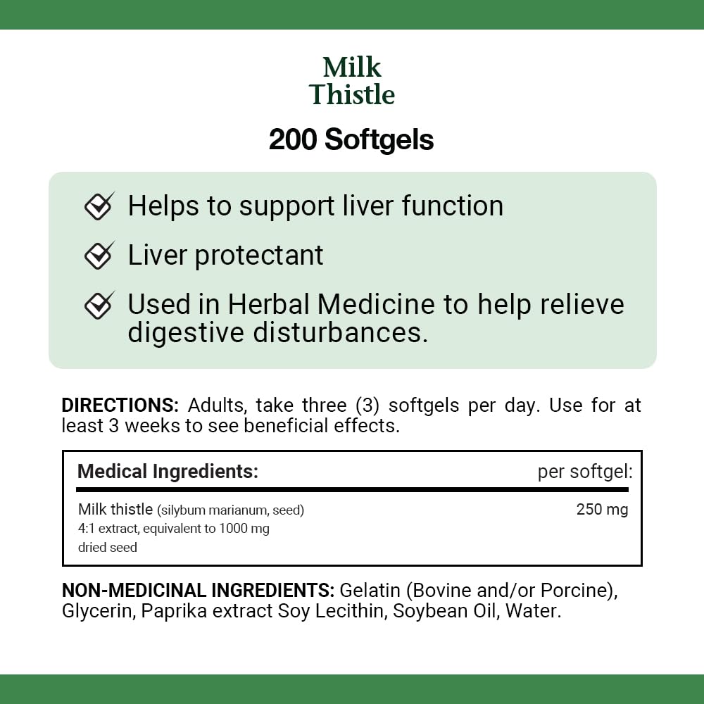 Nature's Bounty Milk Thistle (Value Size, 200 Softgels)