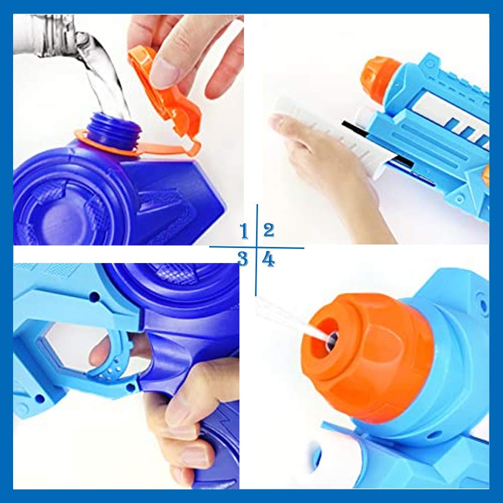 Heytech Super Water Guns (2 Pack) | 1200cc High-Capacity | 32ft Long-Range Soakers