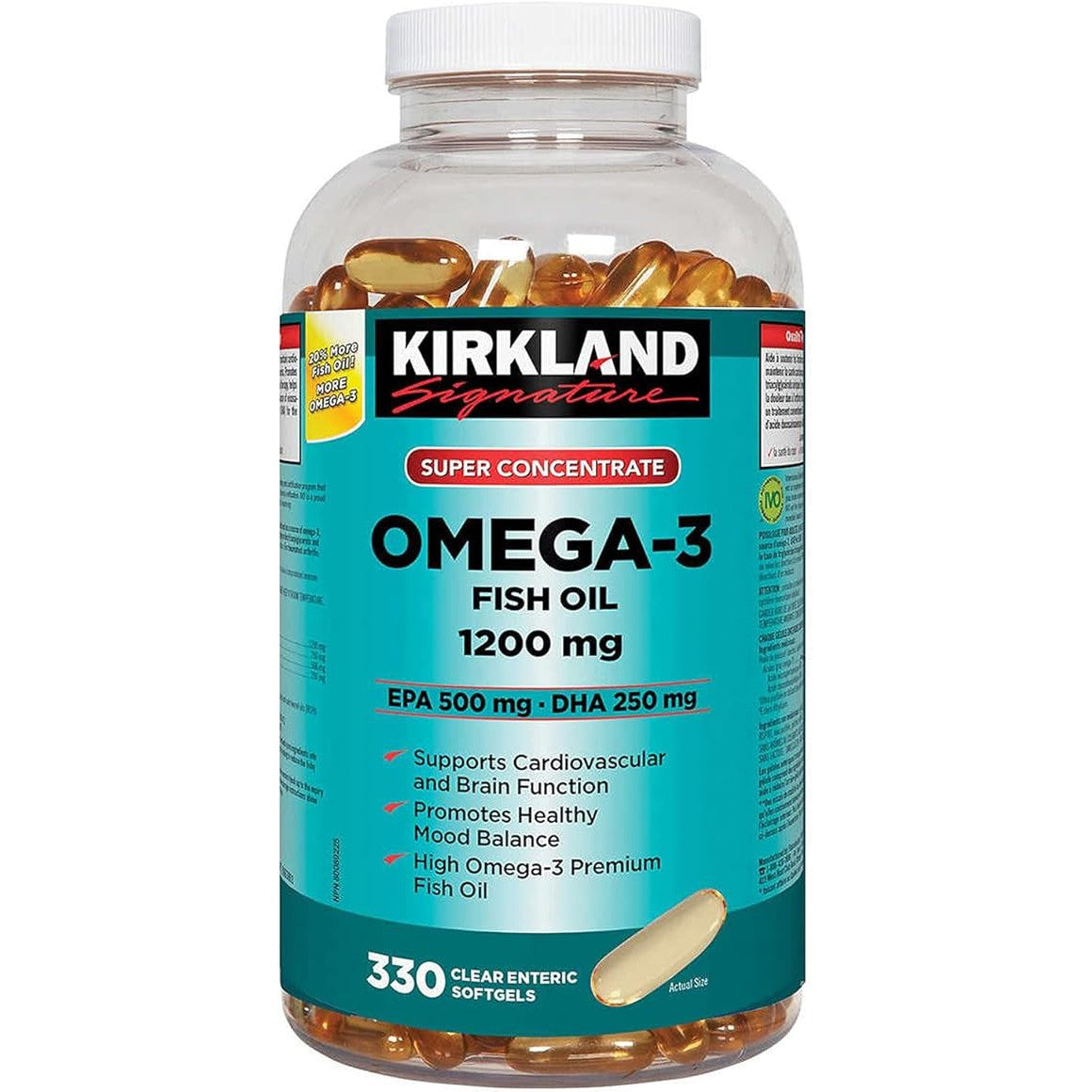 Kirkland Signature Omega-3 Fish Oil 1200mg (330 Softgels)