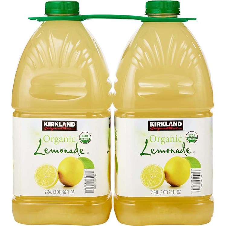 Kirkland Signature Organic Lemonade (2 Pack, 96 fl oz Bottles Ea) - Refreshing, USDA Organic, 18% Juice