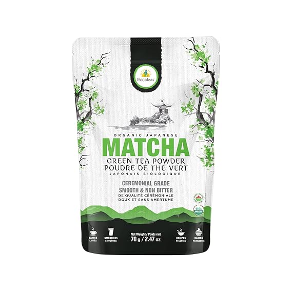 ECOIDEAS Organic Ceremonial Grade Matcha Green Tea Powder (70g, Pack of 2)