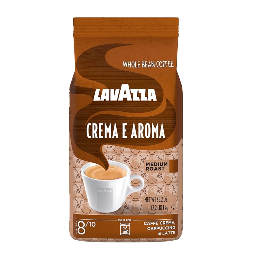 Lavazza Crema e Aroma Whole Bean Coffee – Medium Roast, Rich Flavor, 2.2 lb Bag