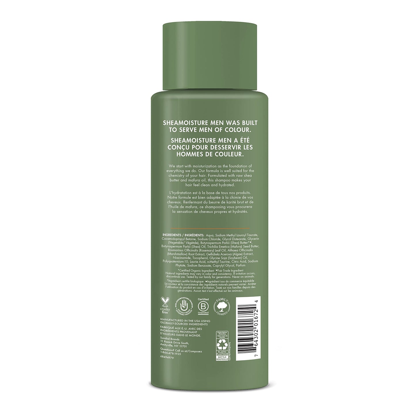 Shea Moisture Men Moisturizing Shampoo for dry hair Shea Butter & Mafura Oil Sulfate-Free Shampoo 444 ml