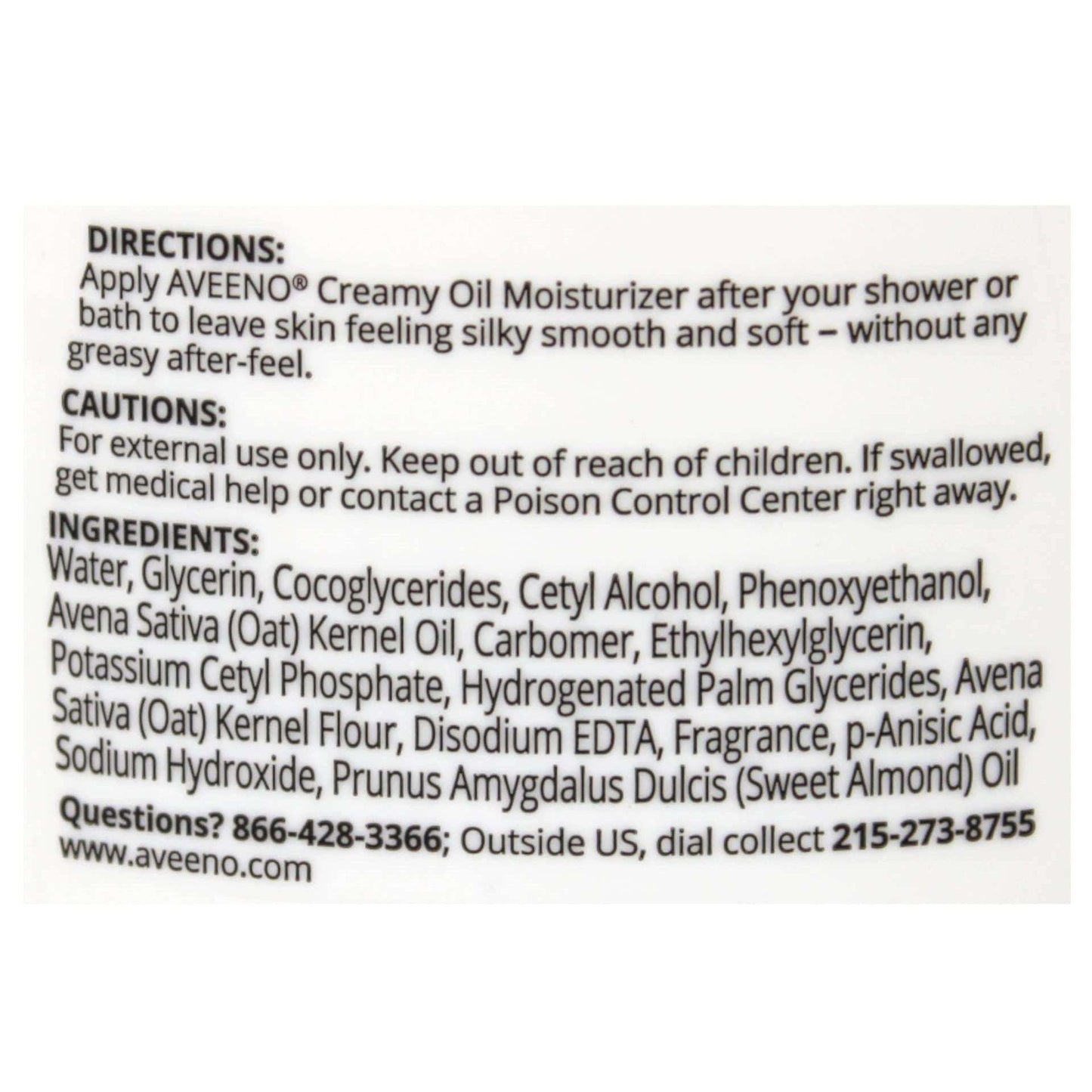 Aveeno Creamy Moisturizing Oil - Non-Greasy Lotion for Dry, Sensitive Skin (12 fl oz)