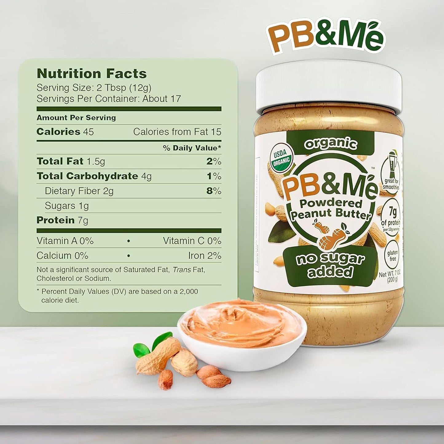 PB&Me Powdered Peanut Butter: ( Gluten-Free, 200g)