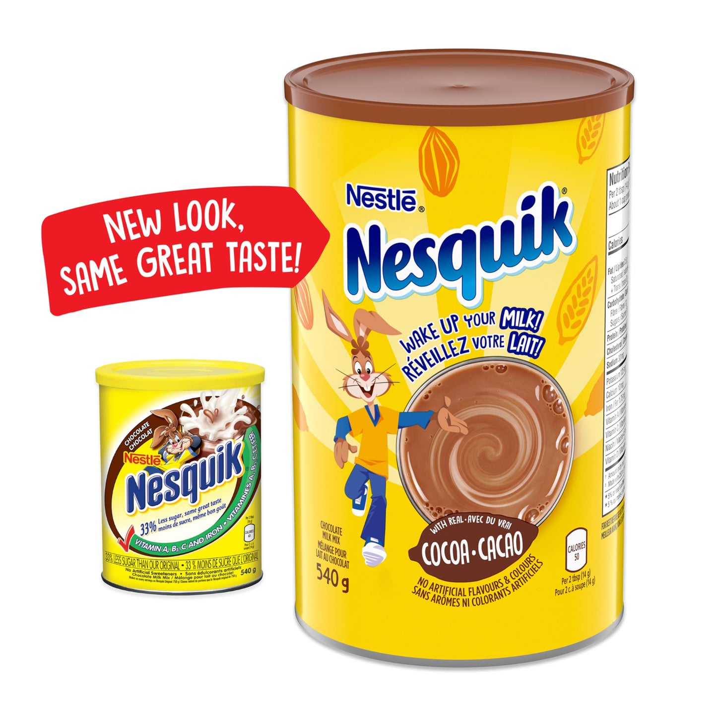 Nesquik Less Sugar Chocolate Milk Powder (19oz Canister)