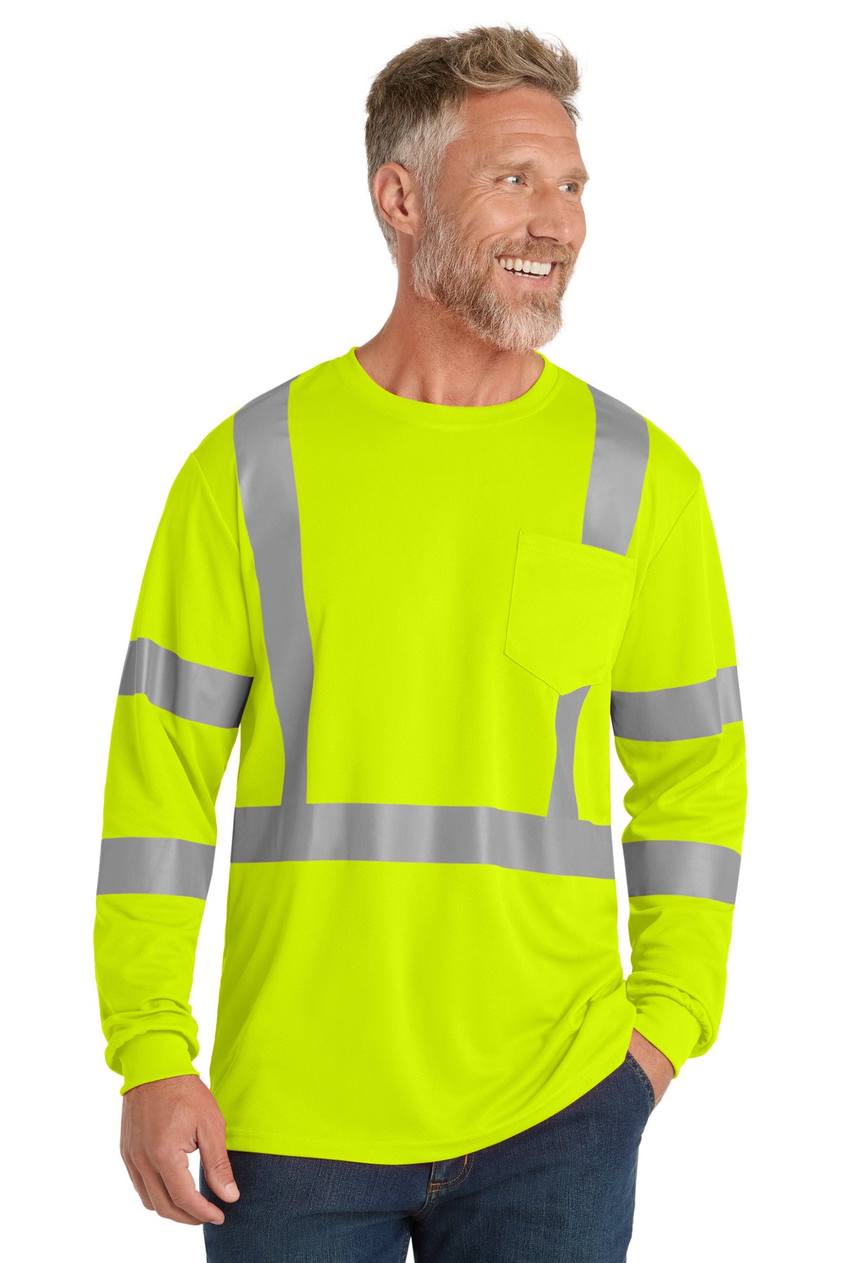 CornerStone ® ANSI 107 Class 3 Mesh Long Sleeve Tee. CS203
