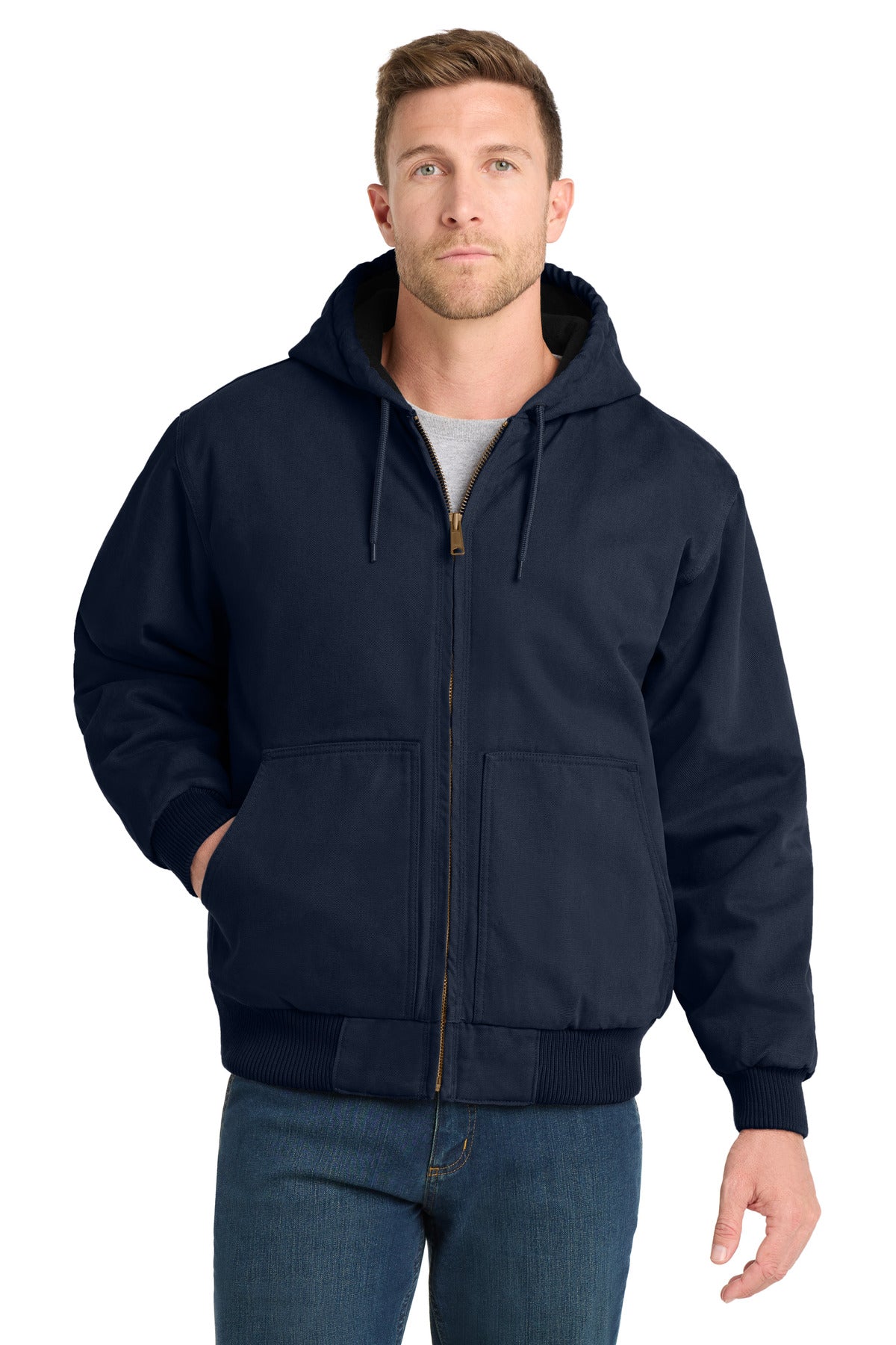 CornerStone® Washed Duck Cloth Insulated Hooded Work Jacket. CSJ41