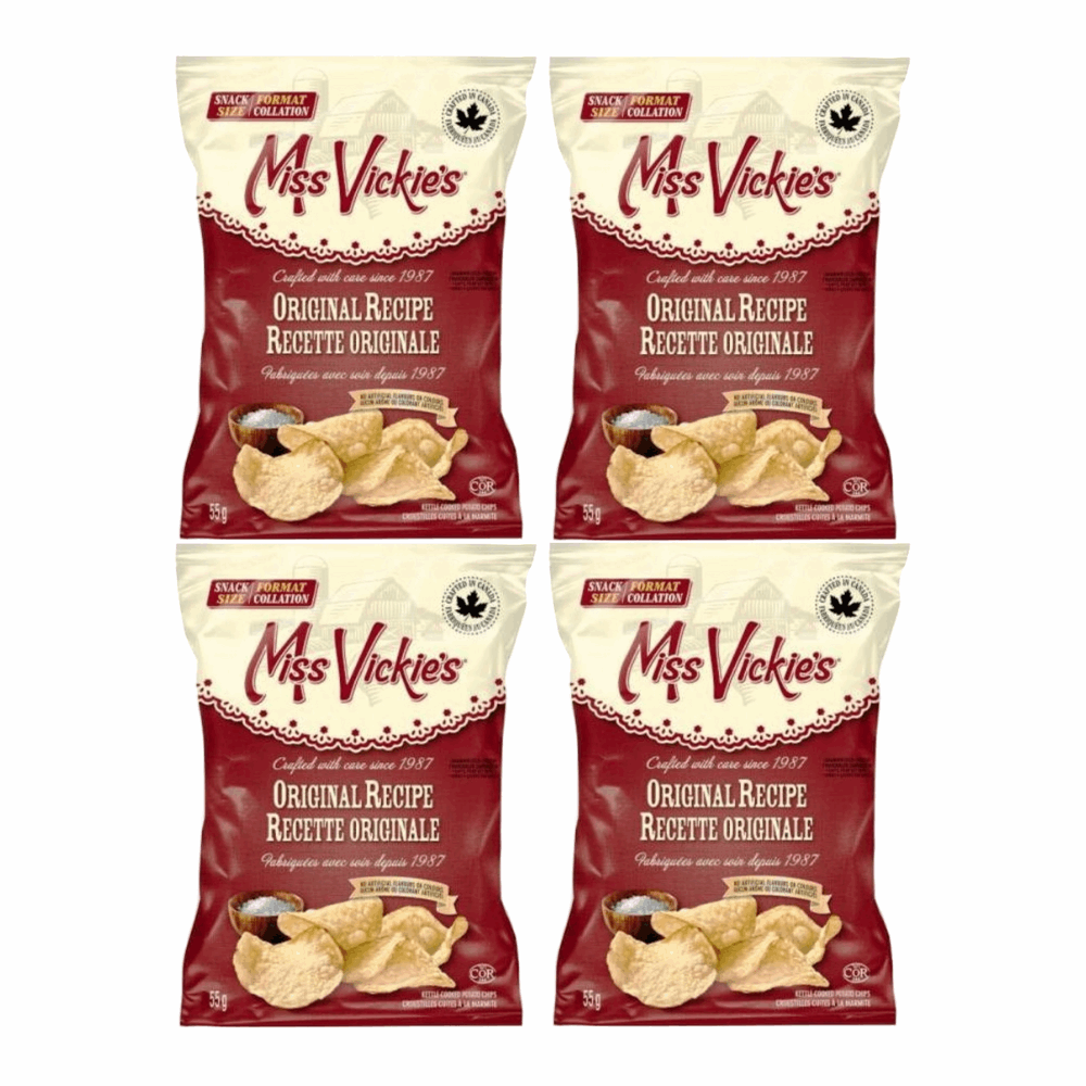 Miss Vickie's Original Sea Salt Kettle Cooked Chips - 4 Snack Pack (55g Bags)