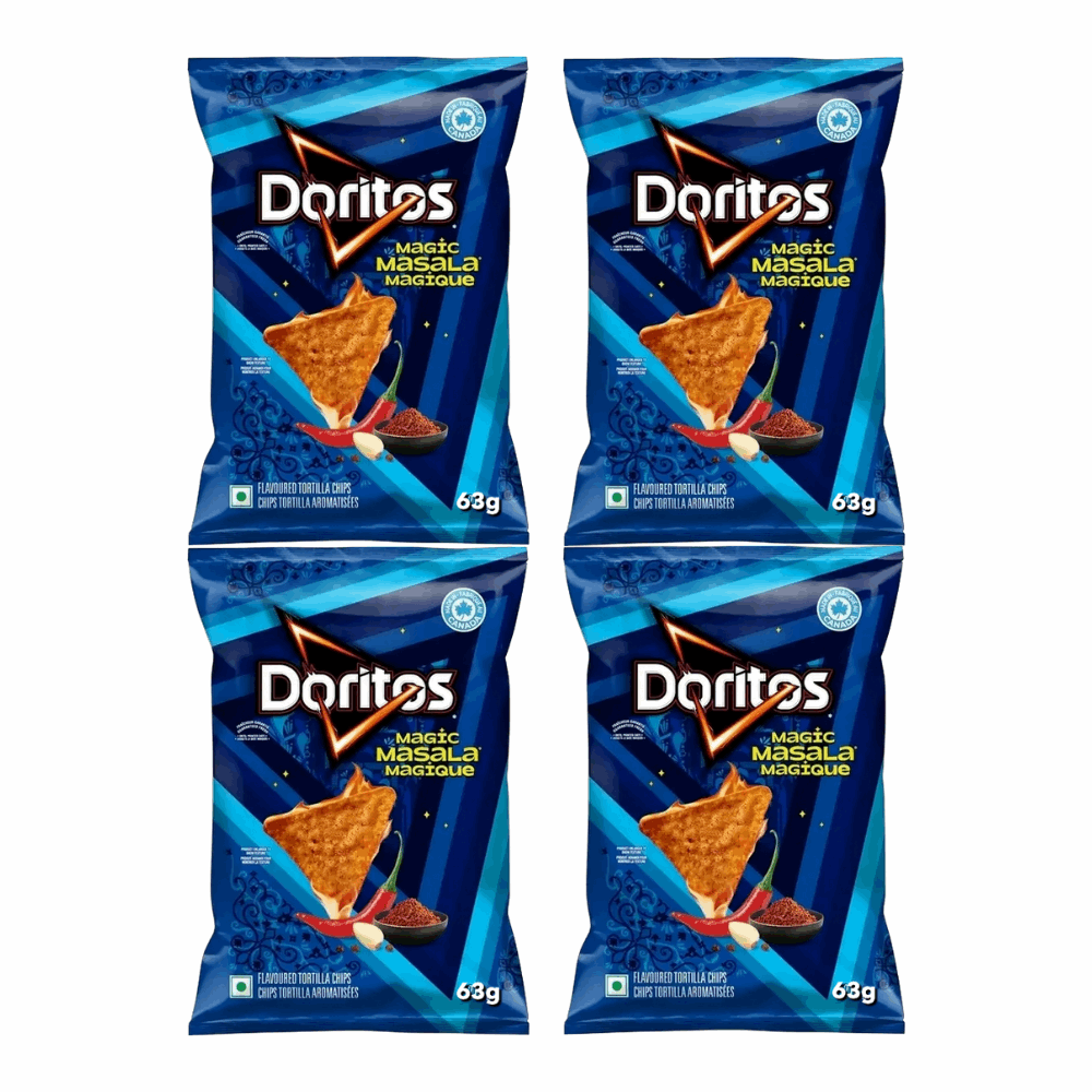 Doritos Magic Masala Tortilla Chips | Exotic Indian Spice Flavor | 4 Pack (2.22 oz Bags