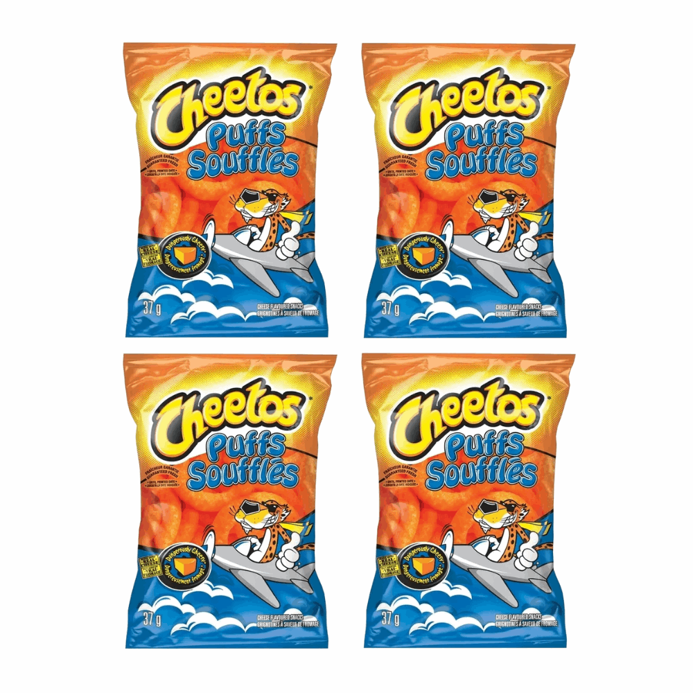 Cheetos Puffs Cheese Flavored Snacks - Light & Airy, Gluten-Free (1.3 oz Bags, 4 Pack)