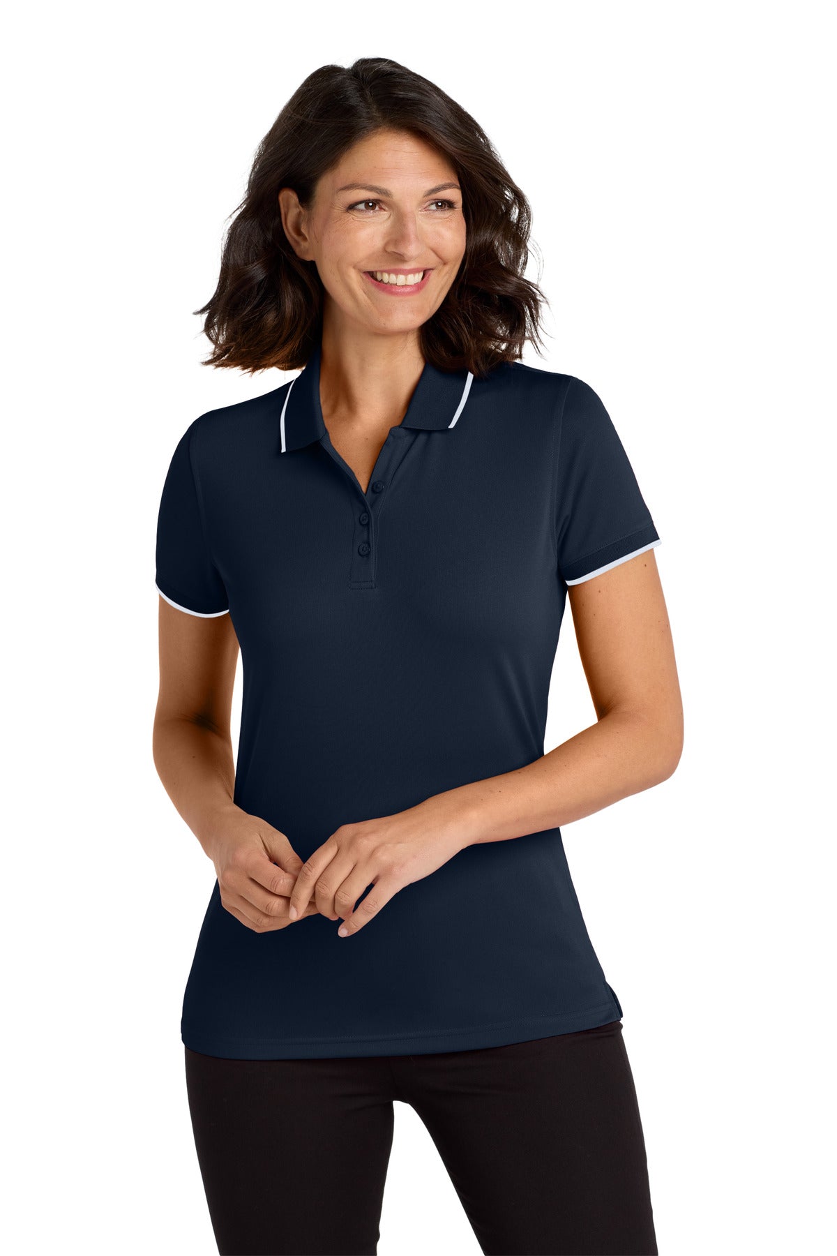 Port Authority® Women's Dry Zone® UV Micro-Mesh Tipped Polo. LK111