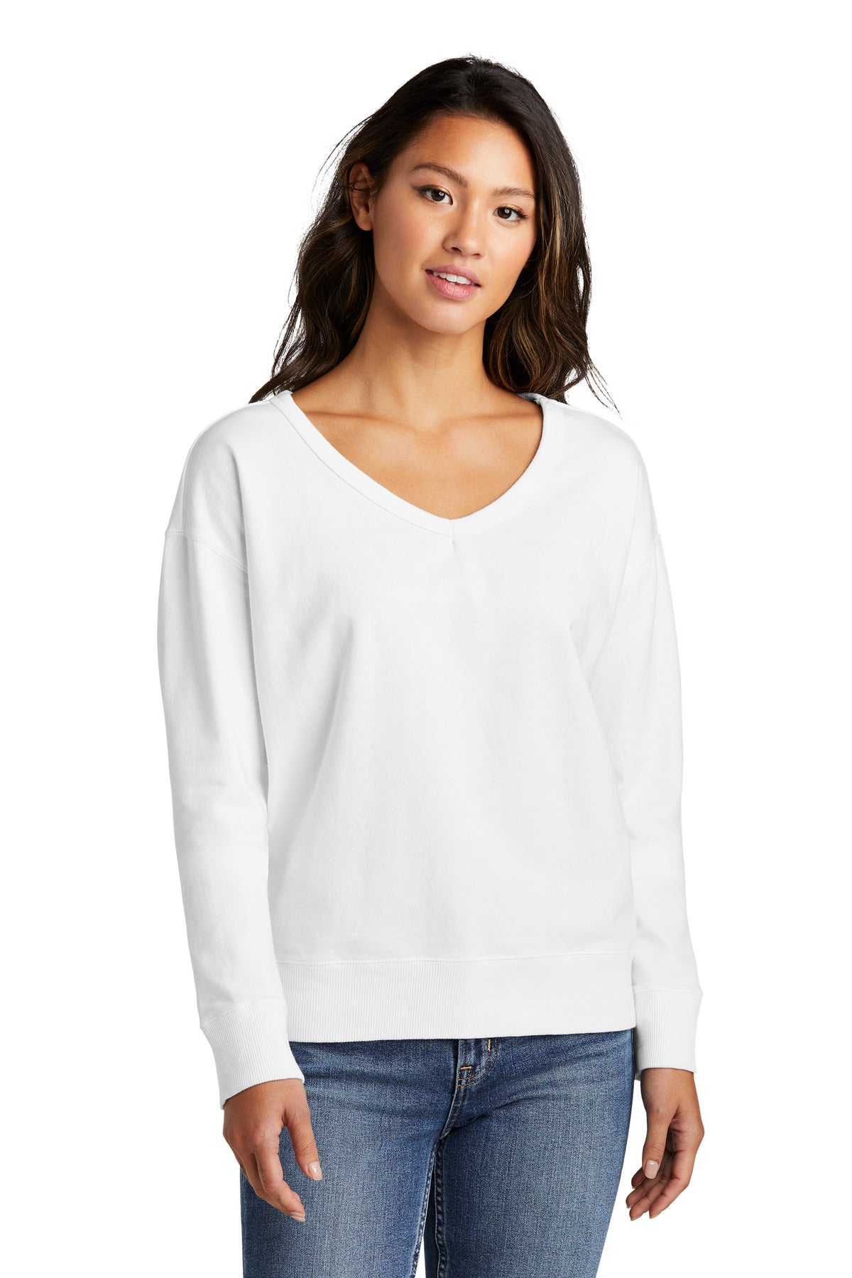 Port & Co™ Women's Beach Wash® Garment-Dyed V-Neck Sweatshirt LPC098V