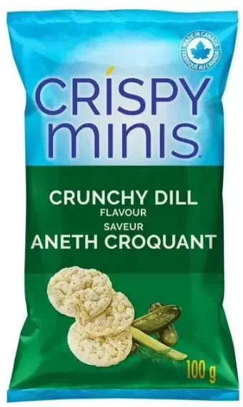Quaker Crispy Minis Crunchy Dill Flavor Brown Rice Chips, 100g