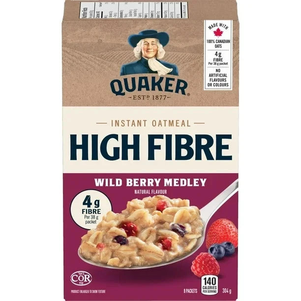 Quaker High Protein Triple Berry Instant Oatmeal – Quick, Delicious, & Energizing Breakfast 340G