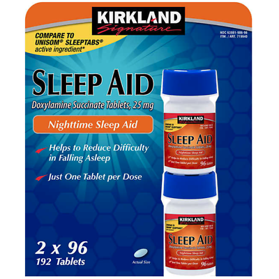 Kirkland Signature Nighttime Sleep Aid, Compare to Unisom Sleeptabs, 192 Count