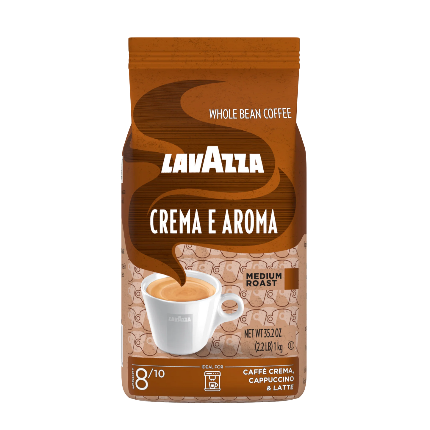 Lavazza Crema e Aroma Whole Bean Coffee – Medium Roast, Rich Flavor, 2.2 lb Bag