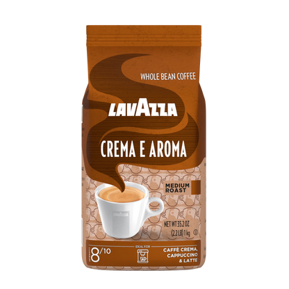 Lavazza Crema e Aroma Whole Bean Coffee – Medium Roast, Rich Flavor, 2.2 lb Bag