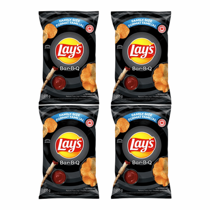 Lay's BBQ Potato Chips | Classic Smoky Flavor | Crispy Snack | 235g Party Size Bag