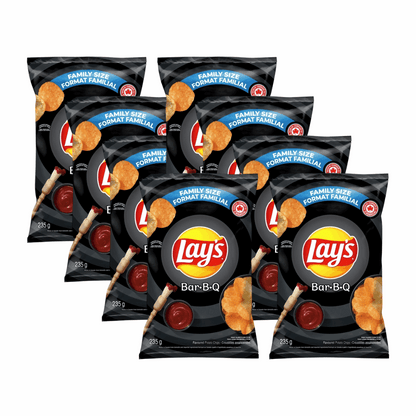 Lay's BBQ Potato Chips | Classic Smoky Flavor | Crispy Snack | 235g Party Size Bag