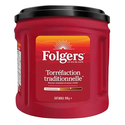 Folgers Classic Roast Medium Dark Roast, Ground Coffee, 816g Canister