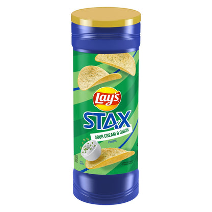 Lay's Stax Sour Cream & Onion Potato Crisps - (5.5 oz Cans)