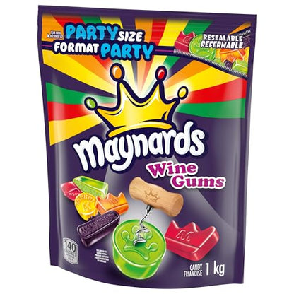 Maynards Original Wine Gums Candy - Chewy Fruity Delights (1kg Bulk Bag)