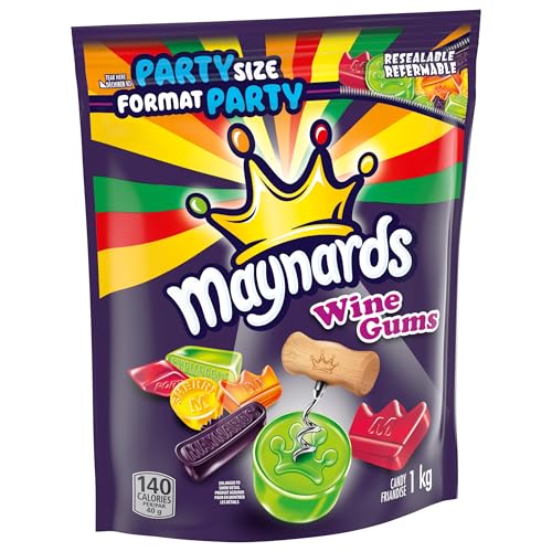 Maynards Original Wine Gums Candy - Chewy Fruity Delights (1kg Bulk Bag)
