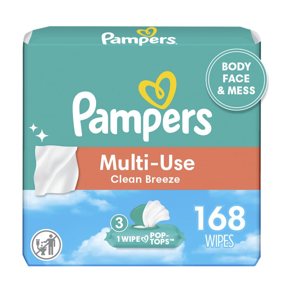 Pampers Baby Wipes  – 3 Pop-Top Packs (168 Wipes)