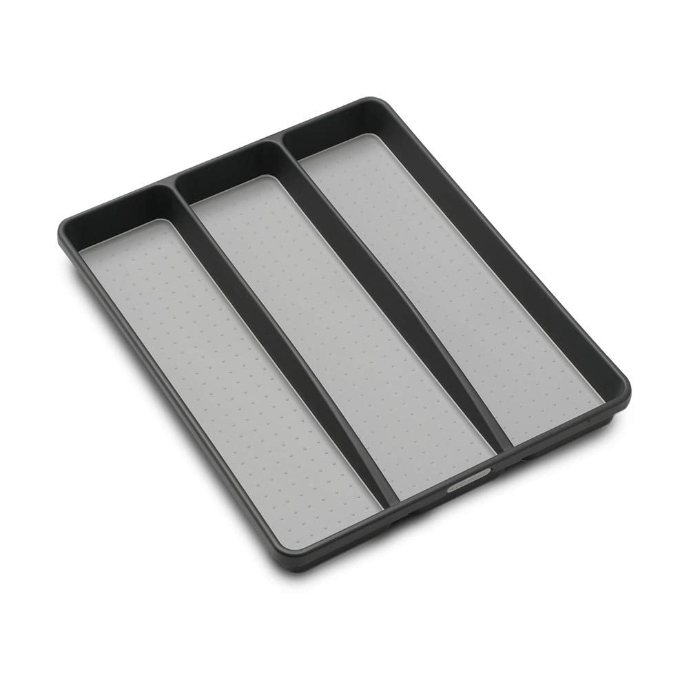 madesmart Large Utensil Tray & Kitchen Drawer Organizer | 3-Compartment, Non-Slip, BPA-Free (Granite)