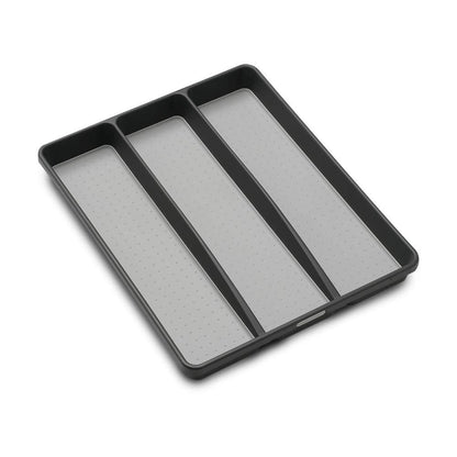 madesmart Large Utensil Tray & Kitchen Drawer Organizer | 3-Compartment, Non-Slip, BPA-Free (Granite)