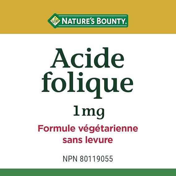 Nature's Bounty Folic Acid 1mg (1000 mcg), 150 Tablets