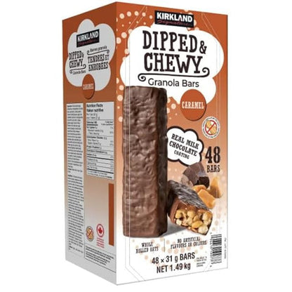 Kirkland Signature Dipped & Chewy Caramel Granola Bars, 48 Bars
