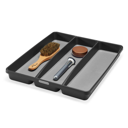 madesmart Large Utensil Tray & Kitchen Drawer Organizer | 3-Compartment, Non-Slip, BPA-Free (Granite)