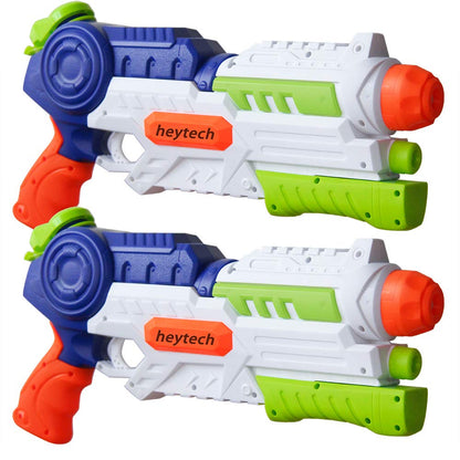 Heytech Super Water Gun 2-Pack (Green) | 1200cc High Capacity Blasters | 32ft Long Range Soakers