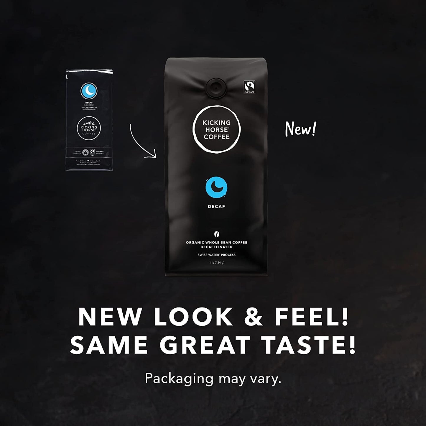Kicking Horse Organic Decaf Coffee | Swiss Water Process, Dark Roast Whole Bean (1 lb Bag) | Fairtrade