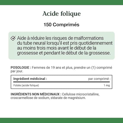 Nature's Bounty Folic Acid 1mg (1000 mcg), 150 Tablets