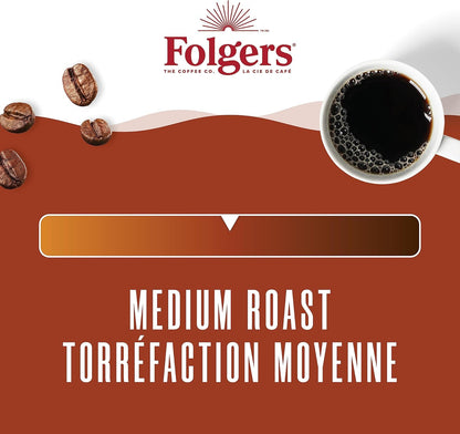Folgers Classic Roast Medium Dark Roast, Ground Coffee, 816g Canister
