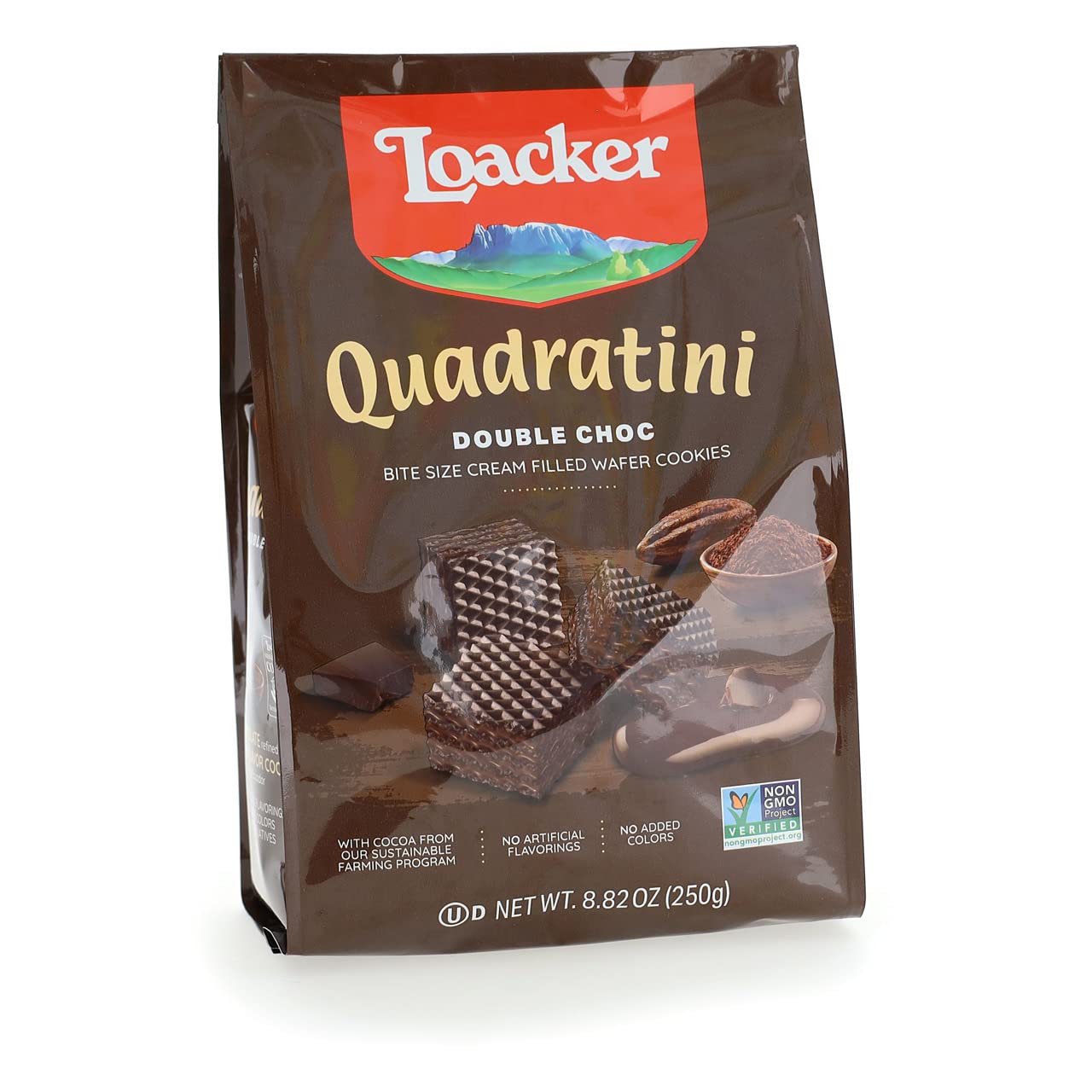 Loacker Quadratin Double Chocolate Wafer Cookies, 250g