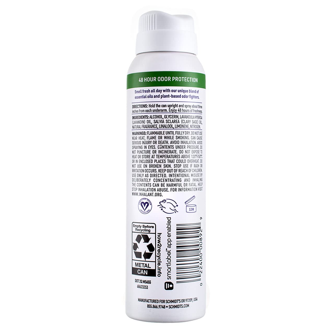 Schmidt's Lavender & Sage Natural Deodorant Spray |  (3.2 oz)