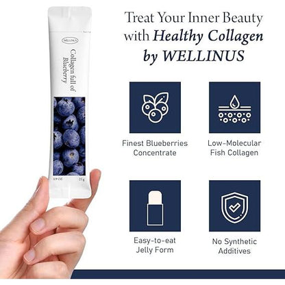 Korean Beauty Blueberry Collagen Jelly Sticks - 25 Packs
