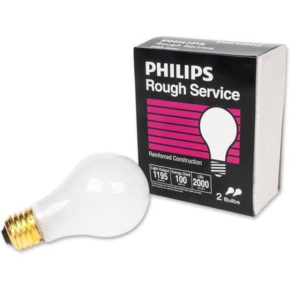 Philips 100W A19 Rough Service Light Bulbs
